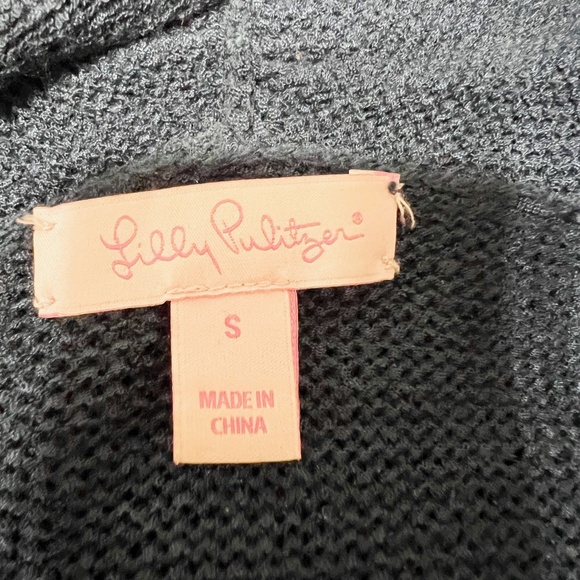 Lilly Pulitzer Tatum Knit Stretch Open Front Cardigan Sweater True Navy Blue S - Picture 3 of 4